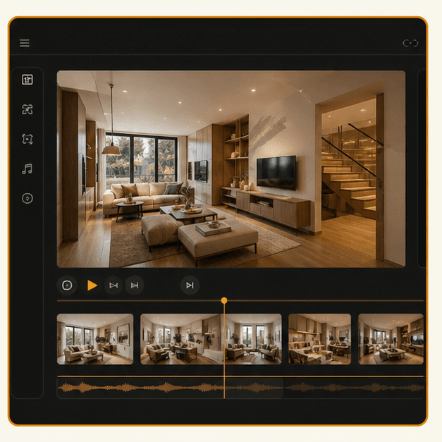 Generated listing motion preview timeline for a seen property brief